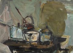 λ JOAN KATHLEEN HARDING EARDLEY (SCOTTISH 1921-1963), PANS ON THE COOKER