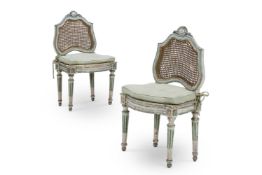 SYRIE MAUGHAM (BRITISH, 1879-1955), A PAIR OF LOW-BACK LOUIS XVI STYLE SIDE CHAIRS