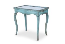 SYRIE MAUGHAM (BRITISH, 1879-1955), A FRENCH BLUE-PAINTED AND MIRRORED OCCASIONAL TABLE