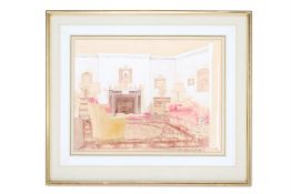 R M ROWLAND (BRITISH 20TH CENTURY), DRAWING ROOM AT 46 CHELSEA SQUARE