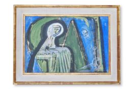λ CECIL COLLINS (BRITISH 1908-1989), WOMAN AND DOVE