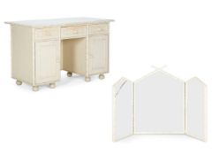 A 'BAMBOO' DRESSING TABLE AND MIRROR, MID-20TH CENTURY