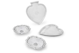 TWO PAIRS OF SILVER DISHES