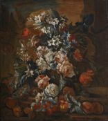 FOLLOWER OF JEAN-BAPTISTE MONNOYER, STILL LIFE OF FLOWERS AND FRUIT