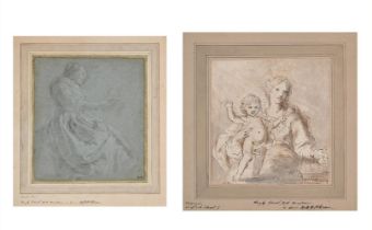 ITALIAN SCHOOL (17TH CENTURY), A SEATED FEMALE FIGURE HOLDING A JUG ON A TRAY; AND ANOTHER (2)