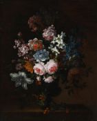 ATTRIBUTED TO JEAN BAPTISTE MONNOYER (FRENCH 1634-1699), FLOWERS IN AN URN ON A LEDGE