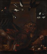 ITALIAN SCHOOL (17TH CENTURY), BIRDS RESTING NEAR AN URN