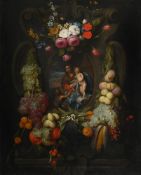 JACOB VAN ES (FLEMISH CIRCA 1596 - 1666), MADONNA AND CHILD WITH ST JOHN THE BAPTIST IN A CARTOUCHE