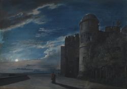 PAUL SANDBY (BRITISH 1731 - 1809), WINDSOR CASTLE FROM THE NORTH TERRACE LOOKING EAST AT NIGHT