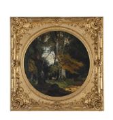 ATTRIBUTED TO HENRY LADBROKE (BRITISH 1800 - 1870), DEER IN A FOREST