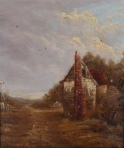 NORWICH SCHOOL (19TH CENTURY), A HOUSE ON A TRACK