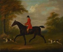 ‡ JOHN NOST SARTORIOUS (BRITISH 1759-CIRCA 1828), A HUNTSMAN ON HORSEBACK WITH HOUNDS