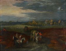 FLEMISH SCHOOL (17TH CENTURY)FIGURES IN A LANDSCAPEOil on panel7.5 x 9.5cm (2¾ x 3½ in.)Provenan