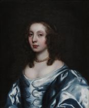 CIRCLE OF SIR PETER LELY (BRITISH 1618-1680), PORTRAIT OF A LADY WEARING A BLUE DRESS