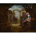 FOLLOWER OF WILLIAM HOGARTH, A COUPLE AT THE COOPER'S