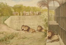 CHARLES EDWIN M. BALDOCK (BRITISH 1879-CIRCA 1941), THE LION ENCLOSURE