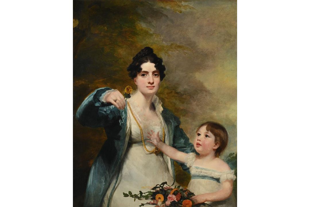 HENRY RAEBURN (SCOTTISH 1756 - 1823), PORTRAIT OF LUCY ANNE BOSWALL OF BLACKADDER AND HER DAUGHTER - Image 1 of 3