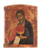 RUSSIAN SCHOOL (19TH CENTURY)ST JOHN THE BAPTISTTempera on canvas laid to panel