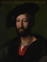 CIRCLE OF RAFFAELLO SANZIO, CALLED RAPHAEL (ITALIAN 1483-1520), PORTRAIT OF GIULIANO DE MEDICI