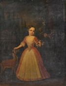 FOLLOWER OF THOMAS GIBSON, PORTRAIT OF A GIRL WITH A DEER