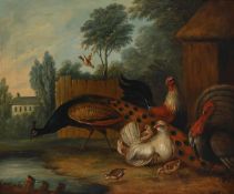 CIRCLE OF MARMADUKE CRADDOCK (ENGLISH CIRCA 1660 - 1717), A CONCERT OF BIRDS IN A LANDSCAPE