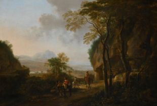 JAN BOTH (DUTCH 1610-1652), TRAVELLERS IN AN ITALIANATE LANDSCAPE