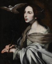FRANCESCO GUARINO (ITALIAN 1611-1651), PORTRAIT OF A SAINT, PROBABLY CATHERINE OF ALEXANDRIA
