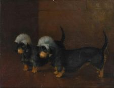 λ MAURICE CLARKE (BRITISH 1875 – 1963), TWO DANDIE DINMONT PUPPIES