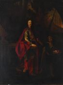 ANGLO-DUTCH SCHOOL (LATE 17TH CENTURY), PORTRAIT OF A MAN IN A RED ROBE WITH AN ATTENDANT
