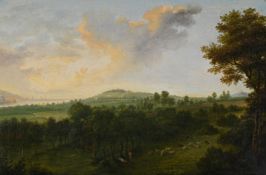EDMUND GARVEY (BRITISH CIRCA 1740 - 1813), A HILLSIDE LANDSCAPE