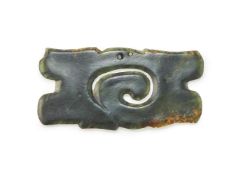 A Chinese black jade 'Cloud scroll' ornament