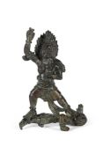 A bronze figure of Vajrapani