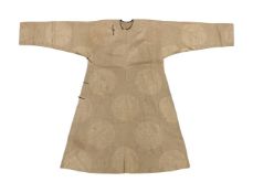 A fine Chinese pale yellow summer gauze informal robe