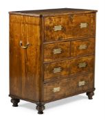 A Chinese Export huanghuali and hardwood campaign desk