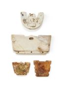 Four Chinese carved jade plaques