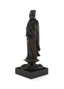 A Chinese bronze figure of Lu Dongbing