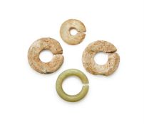 Four Chinese jade slit-discs