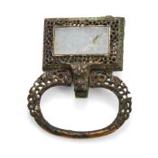 A rare Chinese reticulated gilt bronze belt buckle