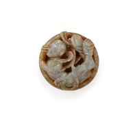A rare Chinese grey jade carving of flying apsara