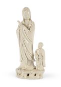 A fine Chinese Dehua porcelain standing figure of a Guanyin