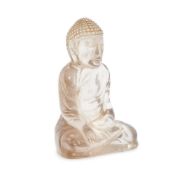 A Chinese rock crystal carving of a seated Buddha