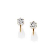 A PAIR OF DIAMOND SINGLE STONE EARRINGS
