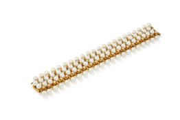 JEAN SCHLUMBERGER, A CULTURED PEARL AND DIAMOND BRACELET