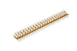 JEAN SCHLUMBERGER, A CULTURED PEARL AND DIAMOND BRACELET