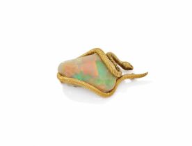 DAVID THOMAS, AN OPAL SNAKE BROOCH