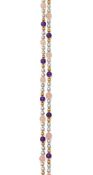 AN AMETHYST, ROSE QUARTZ AND CULTURED PEARL LONG CHAIN