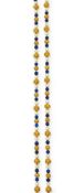 A CULTURED PEARL AND LAPIS LAZULI LONGCHAIN
