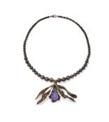 ROGER DOYLE, AN OPAL AND DIAMOND NECKLACE