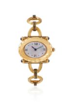 Y ROGER DOYLE, A SAPPHIRE AND ENAMEL WRISTWATCH