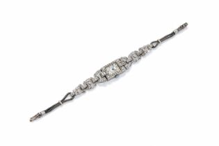 AN ART DECO DIAMOND COCKTAIL WATCH